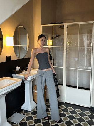 gray lace pants
