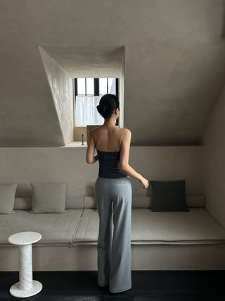 gray lace pants