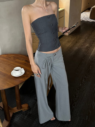 gray lace pants