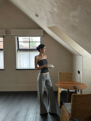 gray lace pants