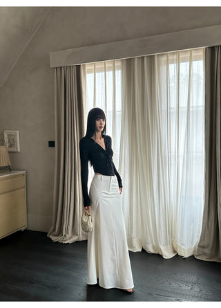 white fishtail skirt