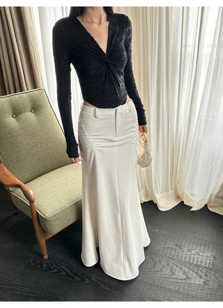 white fishtail skirt