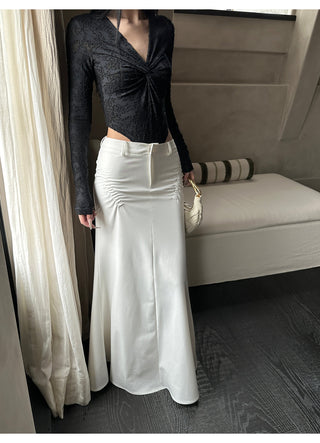 white fishtail skirt