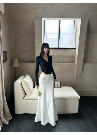white fishtail skirt