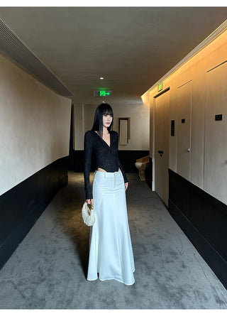 white fishtail skirt