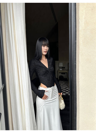 white fishtail skirt