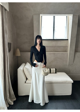 white fishtail skirt
