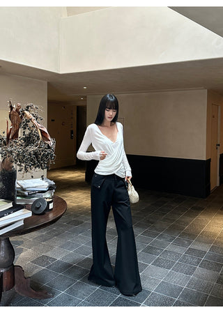 white cross-neck set