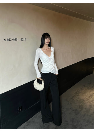 white cross-neck set