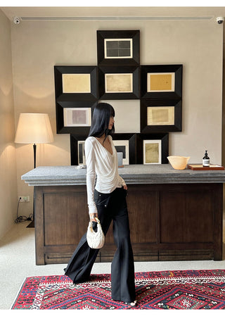 white cross-neck set