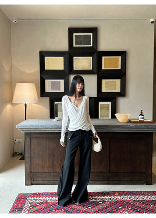 white cross-neck set