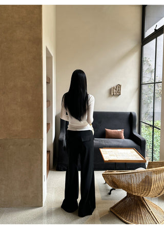 white cross-neck set