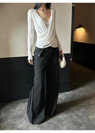 white cross-neck set