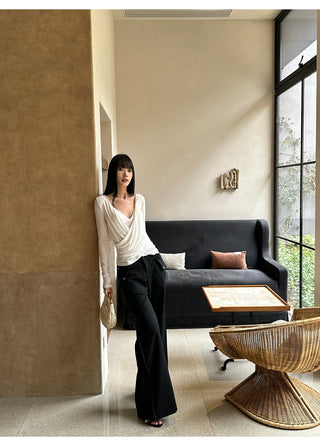 white cross-neck set