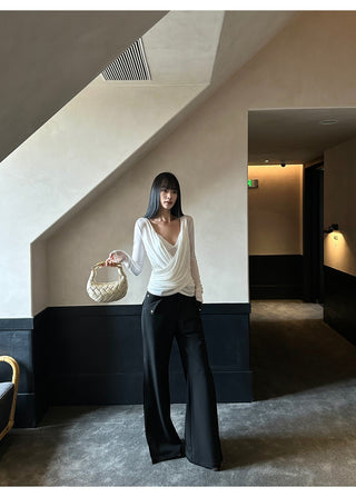 white cross-neck set