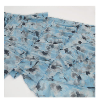 blue ruffle dress