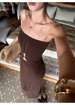 brown knit set