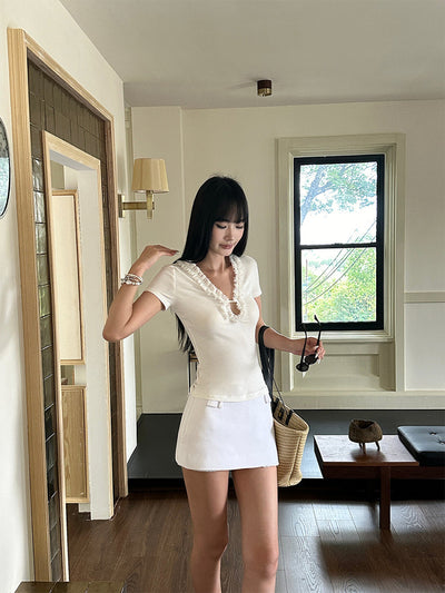 white lyocell top