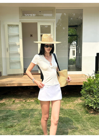 white lyocell top