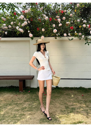 white lyocell top