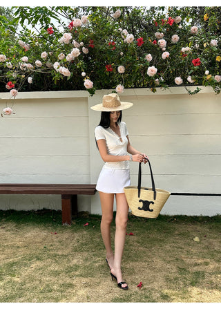white lyocell top