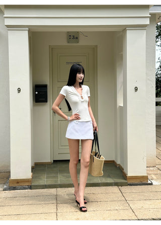 white lyocell top