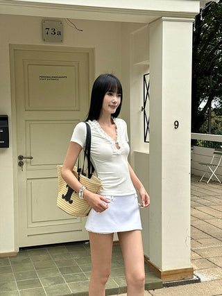white lyocell top