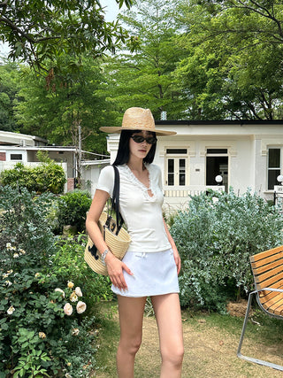 white lyocell top