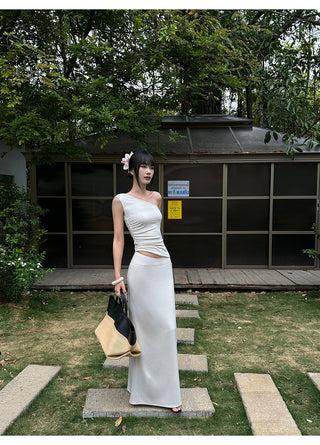 apricot pleated Top