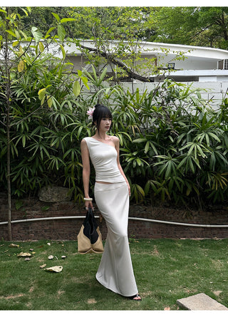 apricot pleated Top