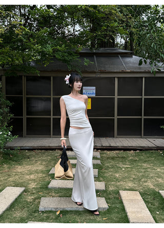 apricot pleated Top