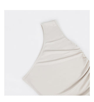 apricot pleated Top