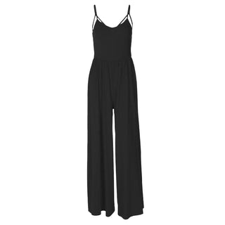 U neck ruched cross back cami jumpsuit