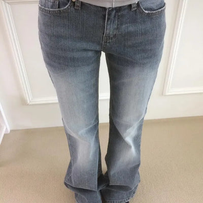 Gray denim vintage washed bootcut