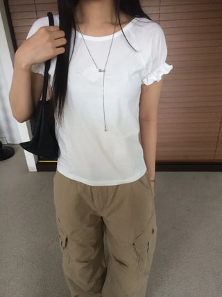 Randy Beige Pocket Cargo Wide Pants