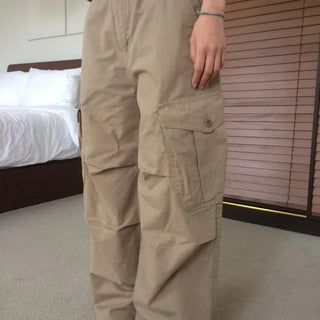 Randy Beige Pocket Cargo Wide Pants