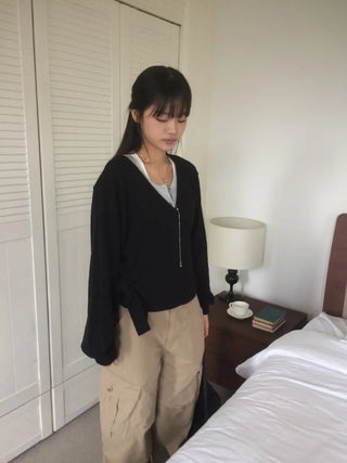 Randy Beige Pocket Cargo Wide Pants