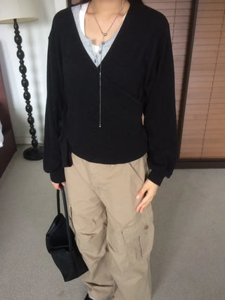 Randy Beige Pocket Cargo Wide Pants