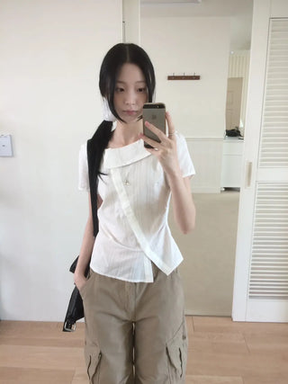 Randy Beige Pocket Cargo Wide Pants