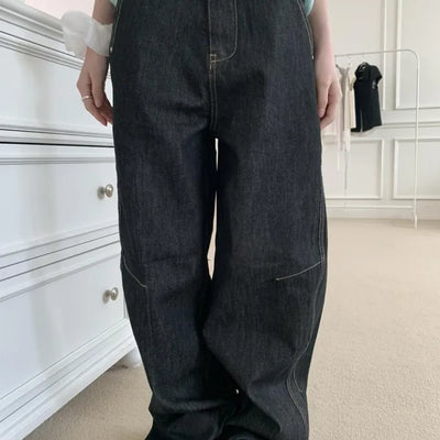 Wide selvedge dark blue stitch denim