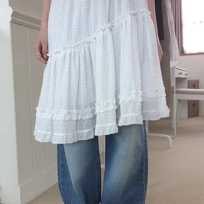 Dot Daily Free Midi Tiered Skirt