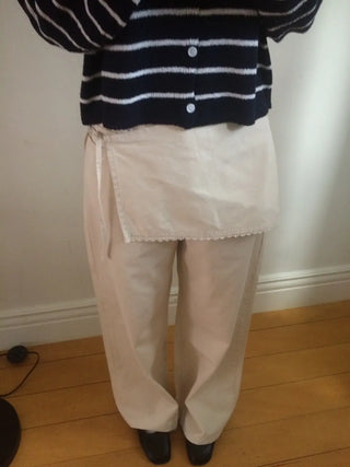 Lace Wrap Skirt Wide Pants