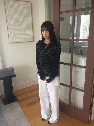 Lace Wrap Skirt Wide Pants