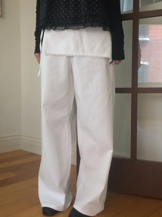 Lace Wrap Skirt Wide Pants