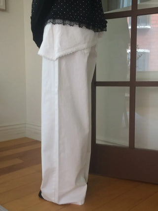 Lace Wrap Skirt Wide Pants