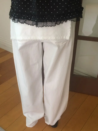 Lace Wrap Skirt Wide Pants