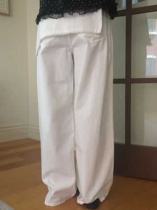 Lace Wrap Skirt Wide Pants