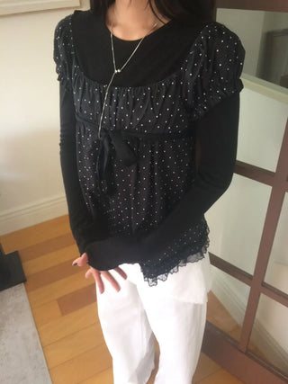 Lace Wrap Skirt Wide Pants