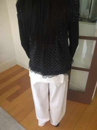Lace Wrap Skirt Wide Pants