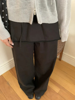 Lace Wrap Skirt Wide Pants